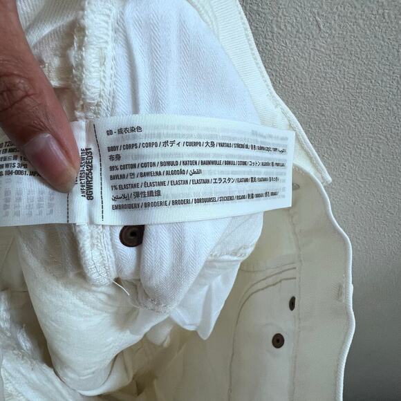 Abercrombie & Fitch the 90s Relaxed High Rise Jean Women's 25 Cream Embroidery - Picture 10 of 11